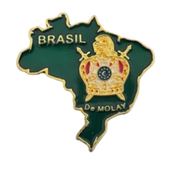 Pin maçônico mapa do Brasil Demolay