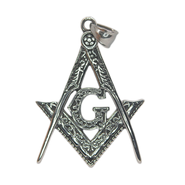 Pingente de aço esquadro e compasso Maçonaria 5cm